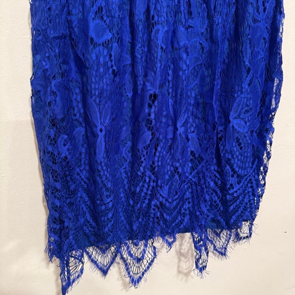 Rhapsody Crotchet Royal Blue Mini Dress Size Medium - Picture 2 of 5